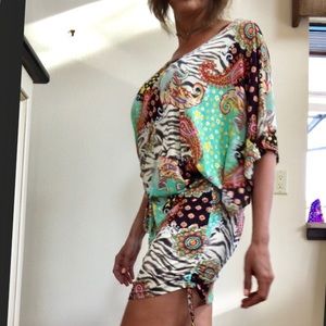 Luli Fama swim Cover up/dress. Paisley/leopard